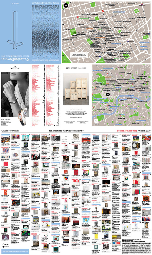 GalleriesNow London Gallery Map - Autumn 2018