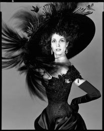 Richard Avedon, Stephanie Seymour, bustier by Pearl, hat by Philip Treacy, New York, April 1995