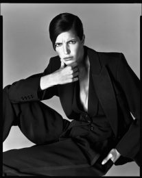 Richard Avedon, Stephanie Seymour, tuxedo by Yves Saint Laurent, New York, April 1995