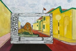 Peter Doig, Lion in the Road (Sailors), 2019