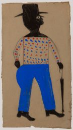 Bill Traylor, Man with Spotted Shirt, Hat, and Umbrella, 1939-1942