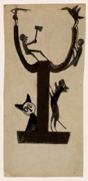 Bill Traylor, Figures on Construction, Dog Treeing, 1939-1942