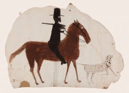 Bill Traylor, Hunter on Horseback with Spotted Dog, 1939-1942