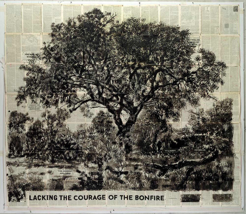 William Kentridge, Untitled (Lacking the Courage of the Bonfire), 2019