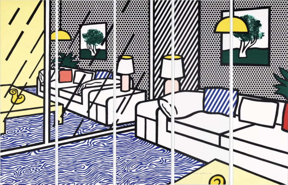 Roy Lichtenstein, Wallpaper with Blue Floor Interior (C. 260), 1992