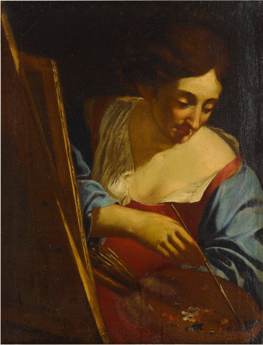 Self-Portrait, “Woman Artist Painting”, Mid 17th Century