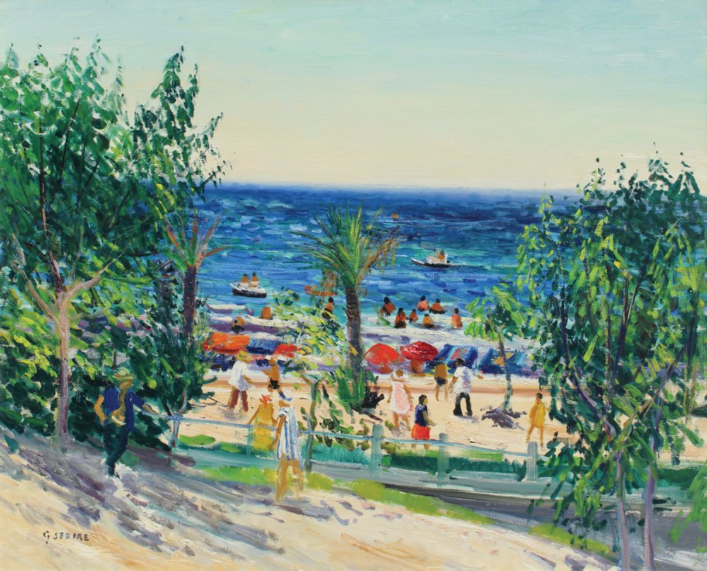 Gaston Sébire, Matinée à la plage, Espagne