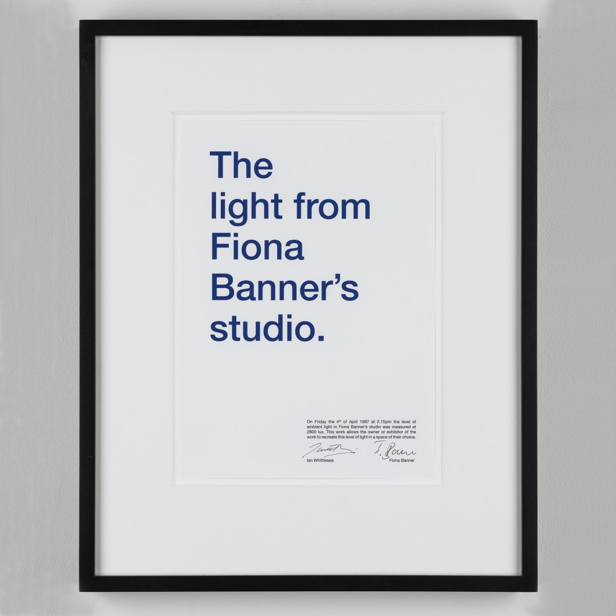 Ian Whittlesea, The Light from Fiona Banner`s studio, 1997