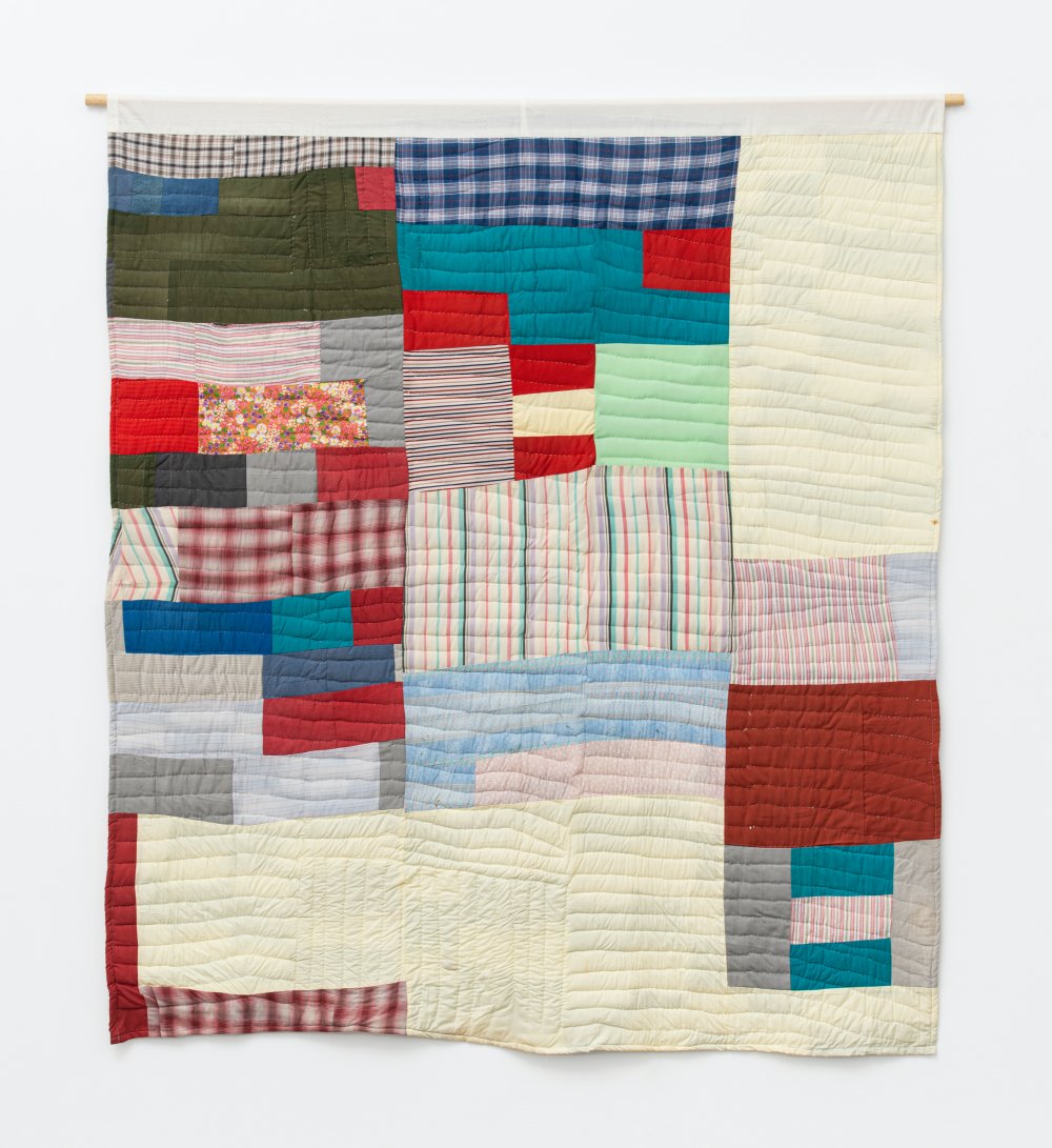 Essie Bendolph Pettway, Two-sided quilt: Blocks and 'One Patch' - stacked squares and rectangles variation, 1973