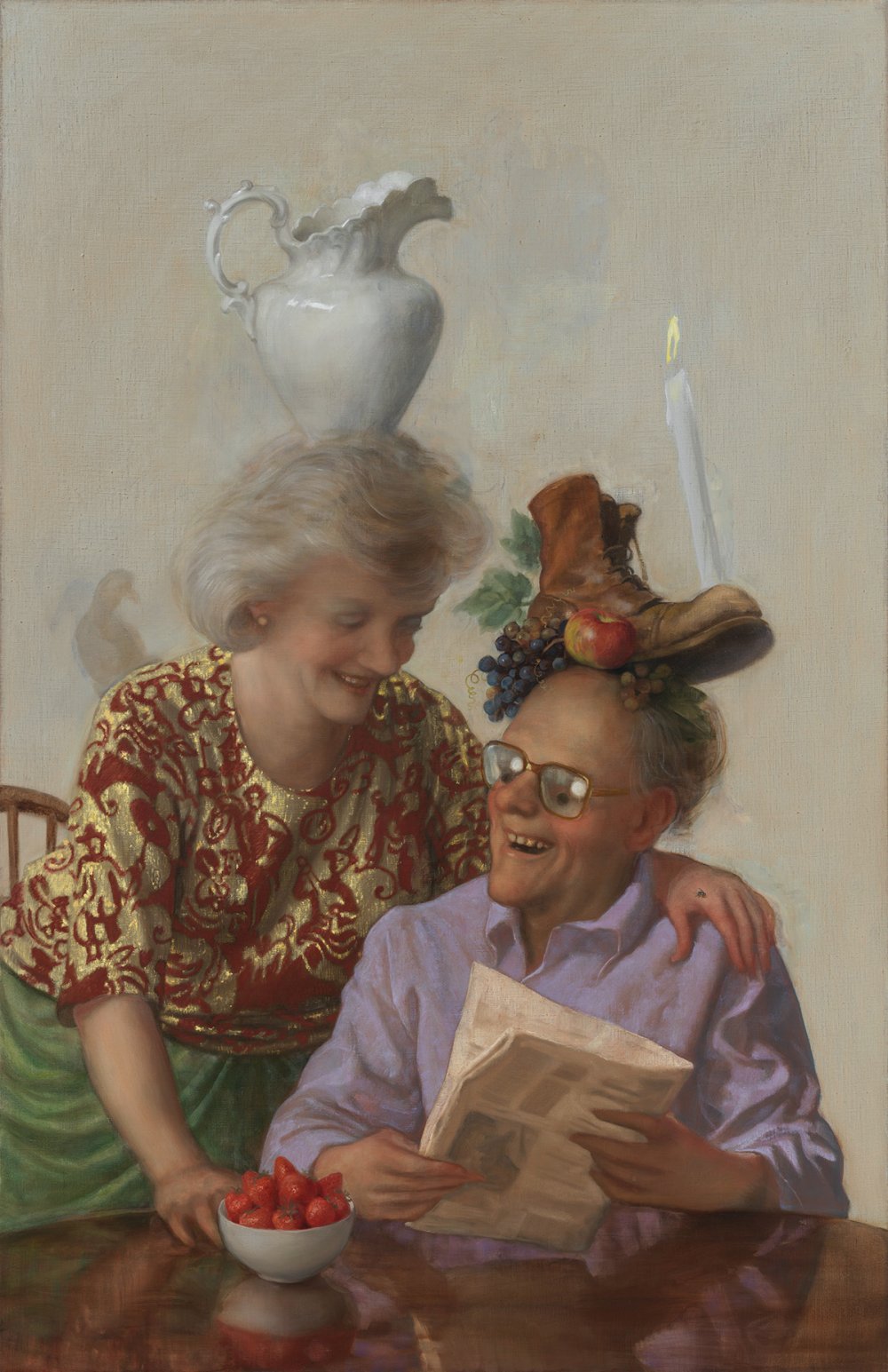 John Currin, Newspaper Couple, 2016