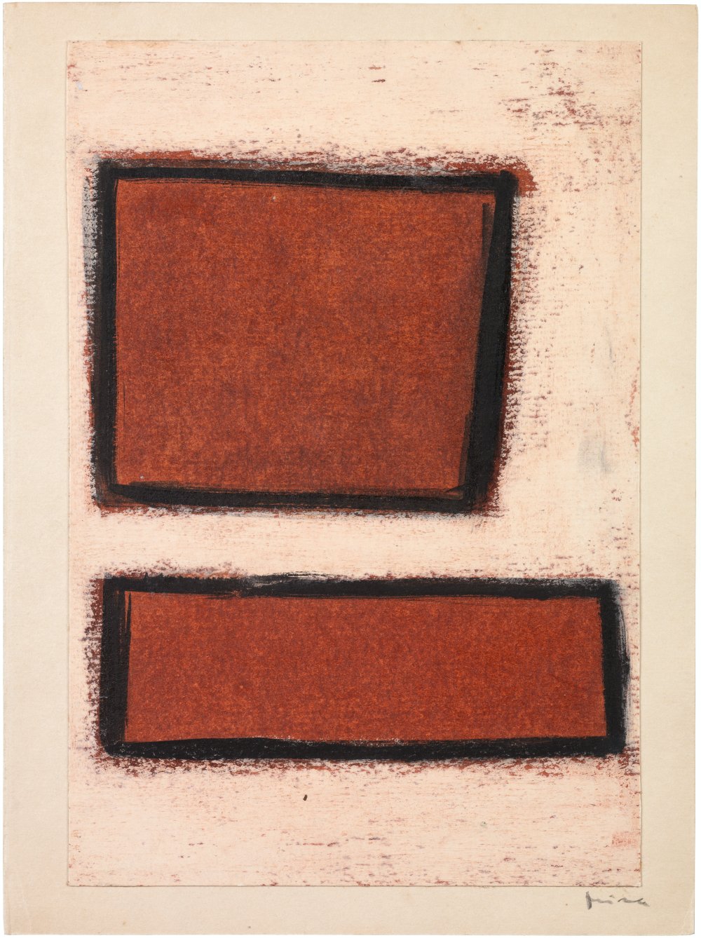Mira Schendel, Untitled (Two red forms), ca. 1960