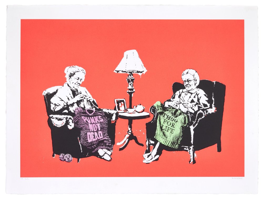 Banksy, Grannies Hand Sprayed, 2006