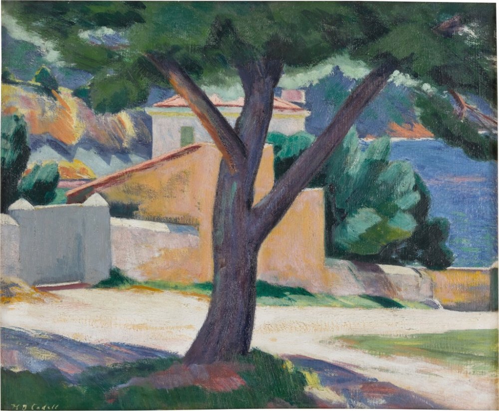 Francis Campbell Boileau Cadell, Tree and Houses on the French Riviera, 1923-24