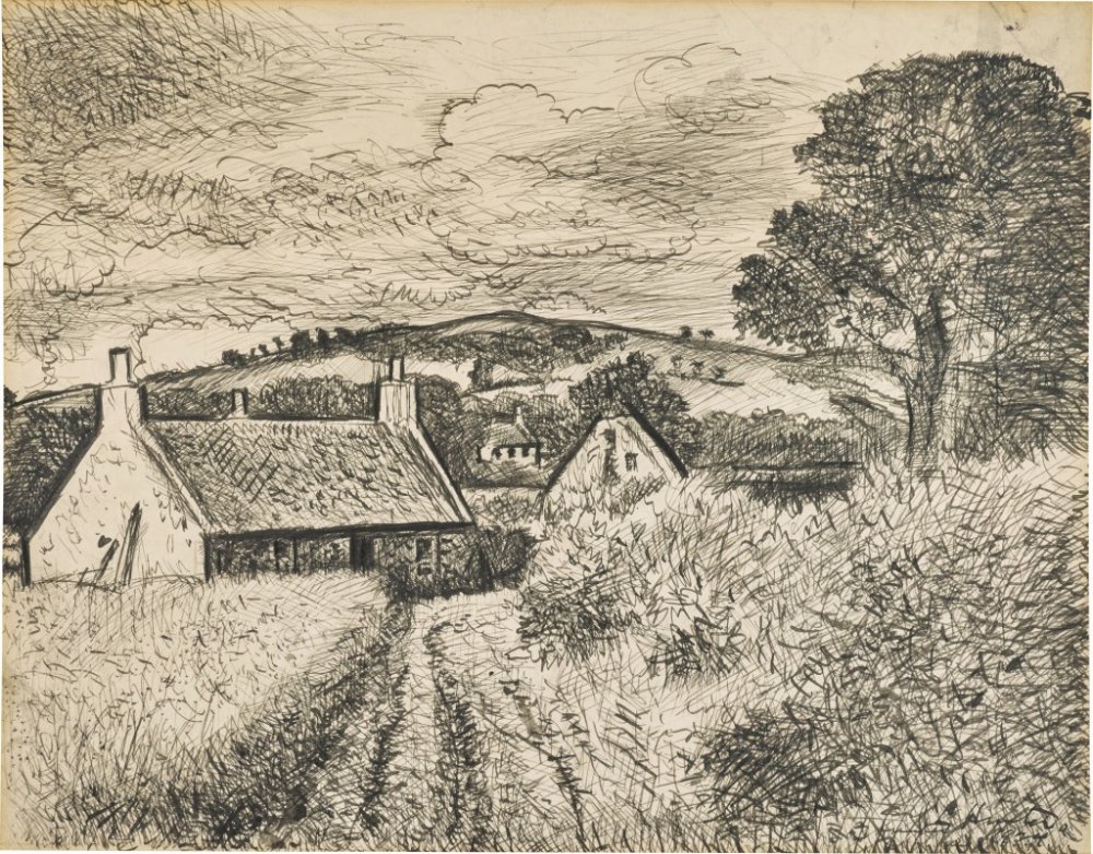 George Leslie Hunter, Cottages, Fife, 1924