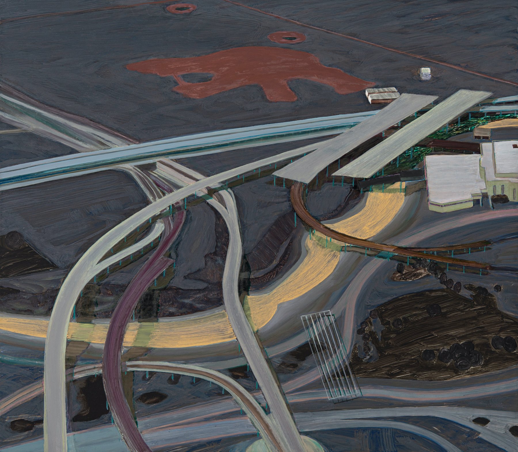 Carol Rhodes, River, Roads, 2013