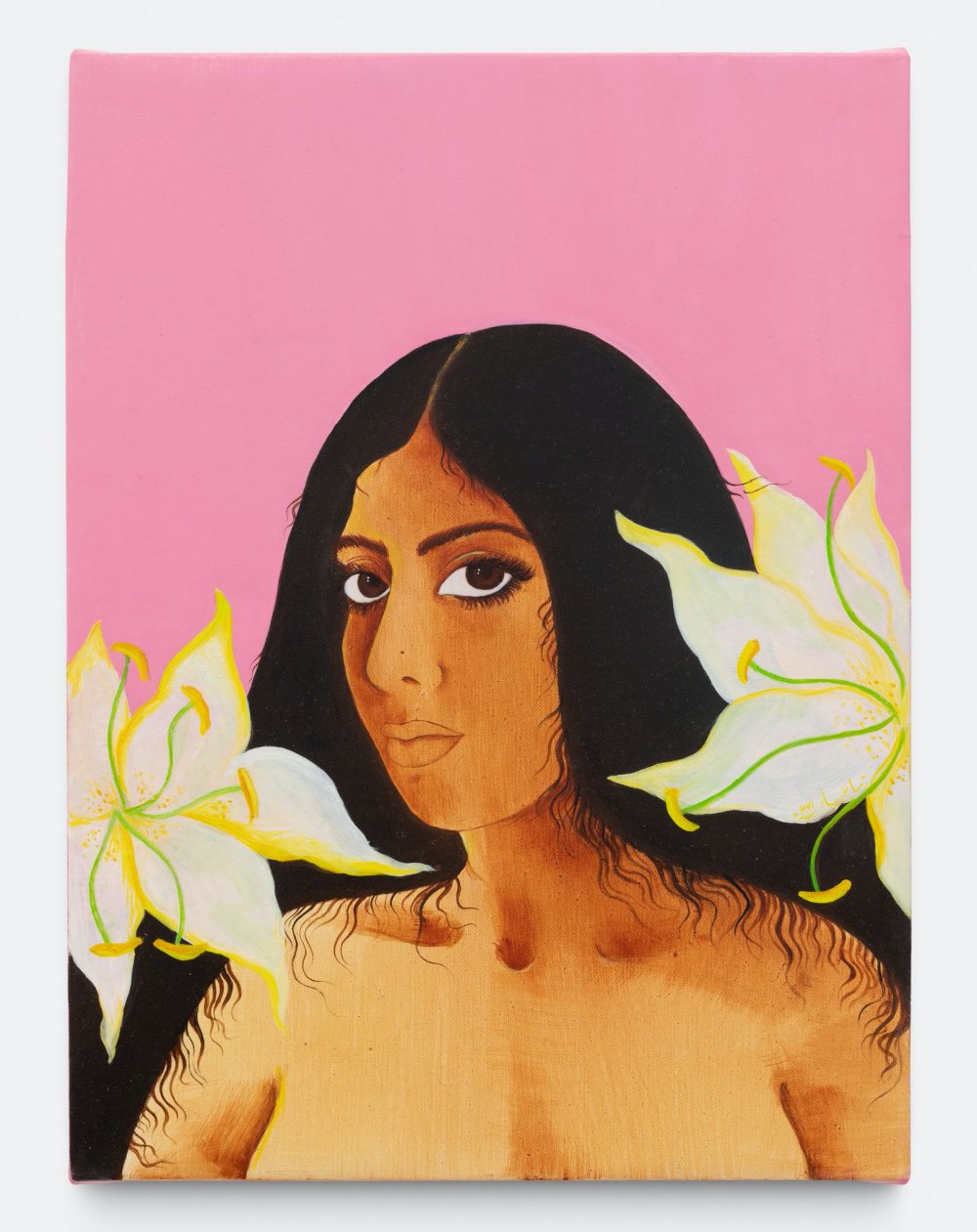 Hiba Schahbaz, Self-portrait with Lilies, 2021