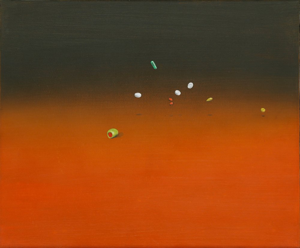 Ed Ruscha, Pain Killers, Tranquilizers, Olive, 1969