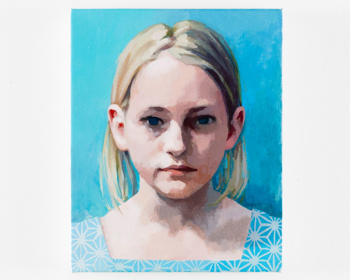 Claerwen James, Girl with Yellow Hair and Blue Eyes, 2021