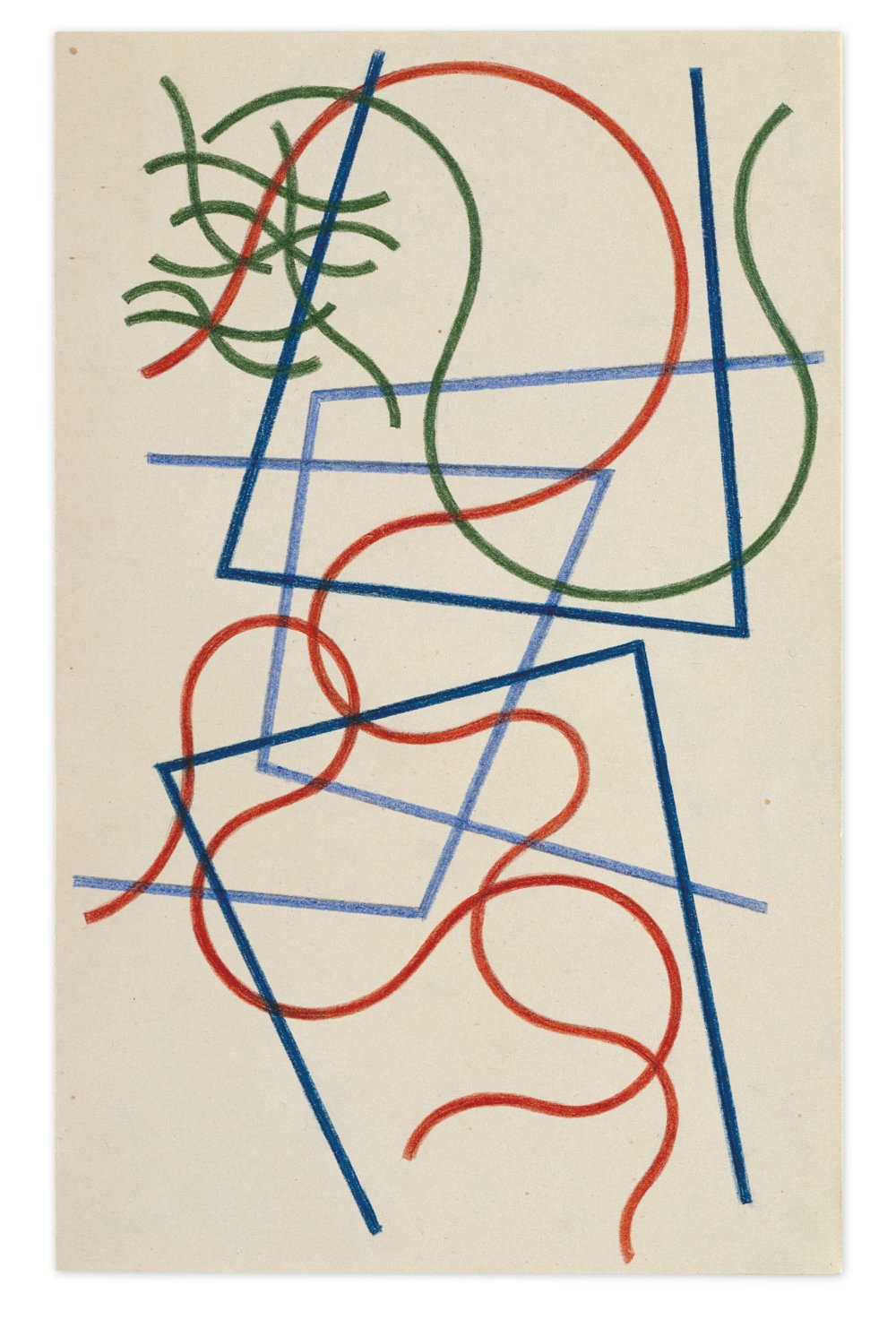 Sophie Taeuber-Arp, Lignes géométriques et ondoyantes (Poèmes sans Prénoms #3), 1941