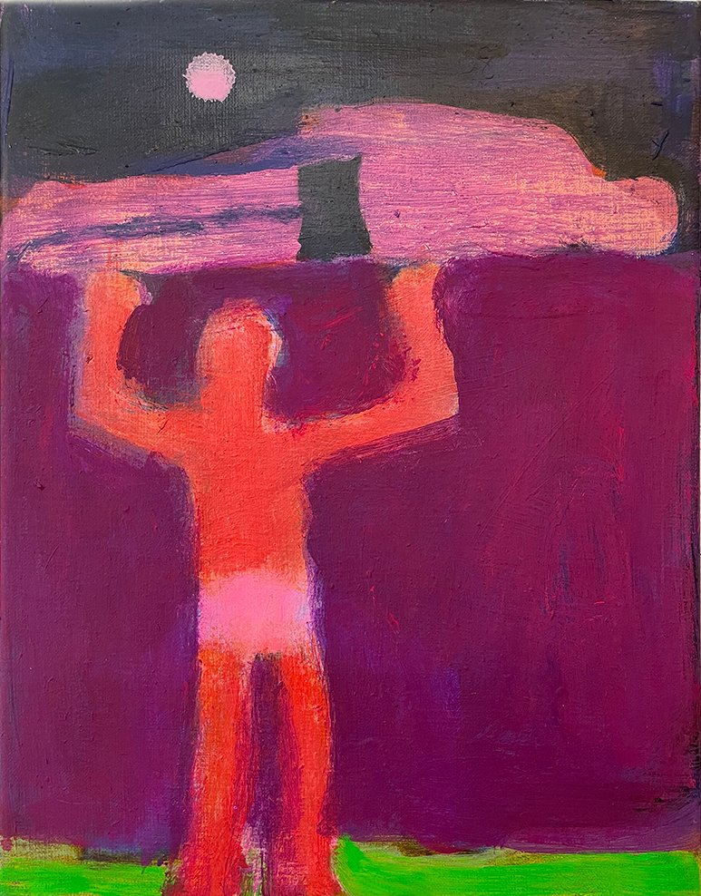 Katherine Bradford, Man Lifting Man, 2022