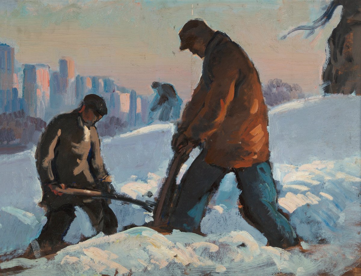 Shoveling Snow, Central Park – Artwork | GalleriesNow