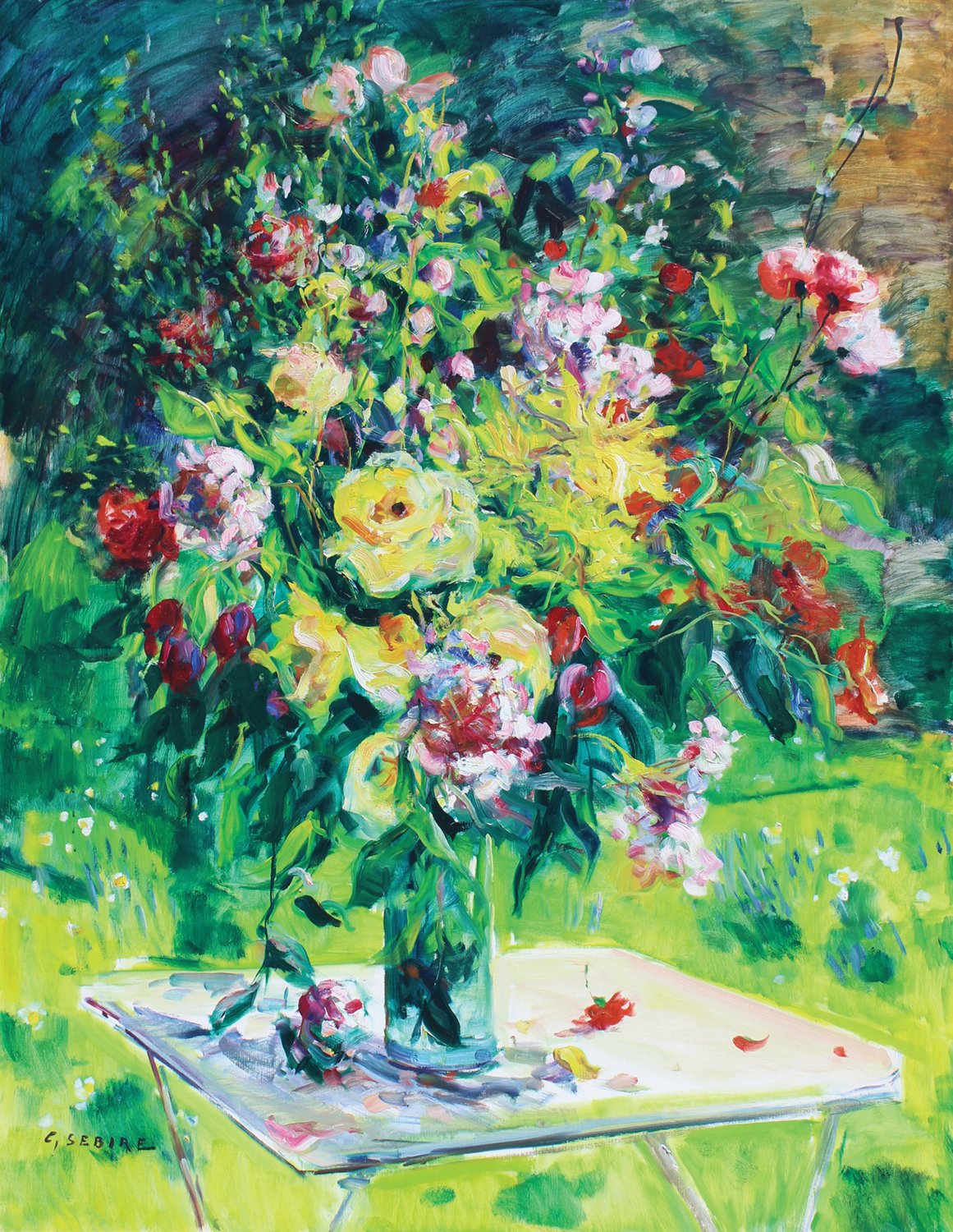 Gaston Sébire, Bouquet au jardin, 1979