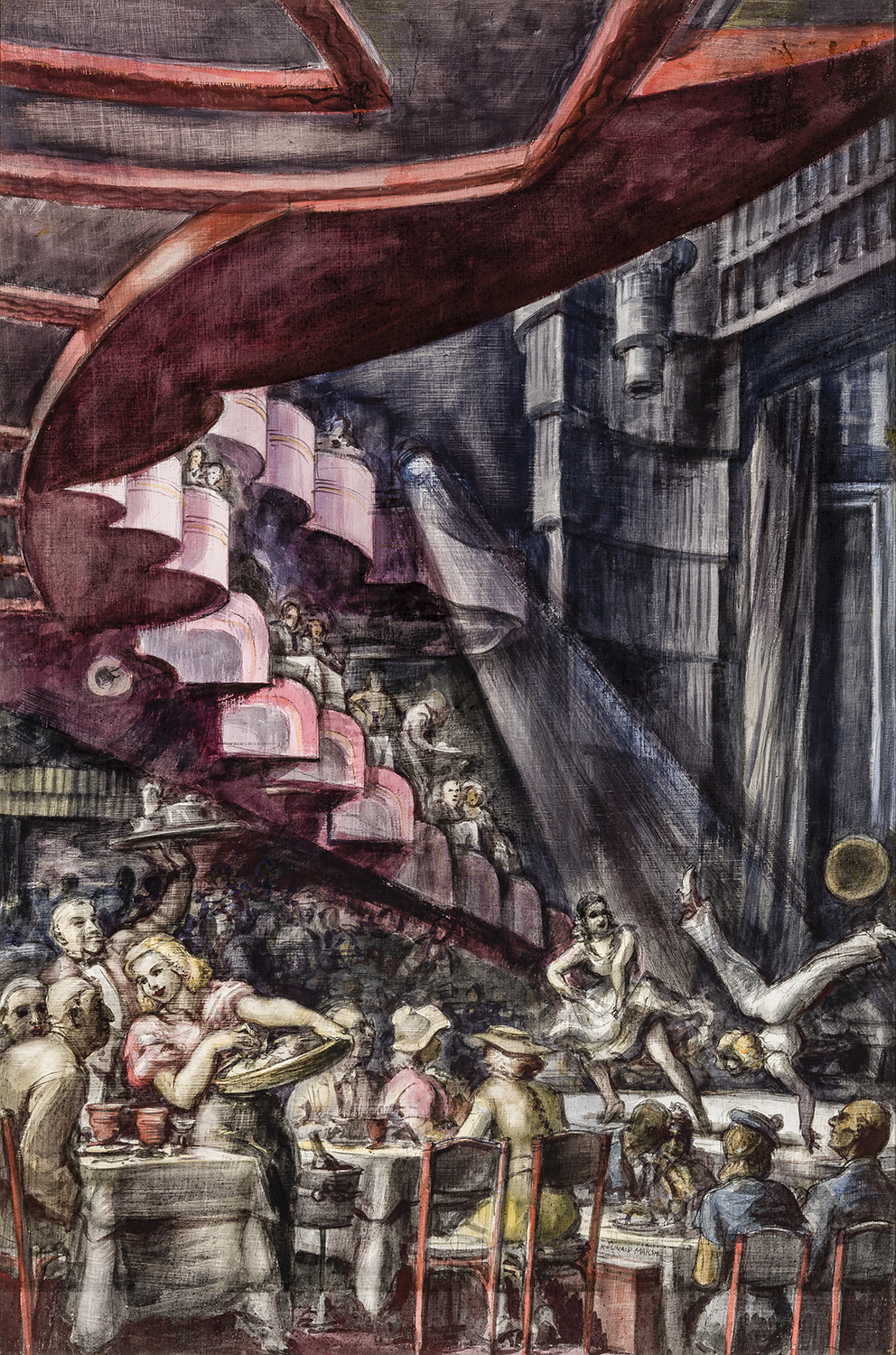 Reginald Marsh, Cabaret, 1938