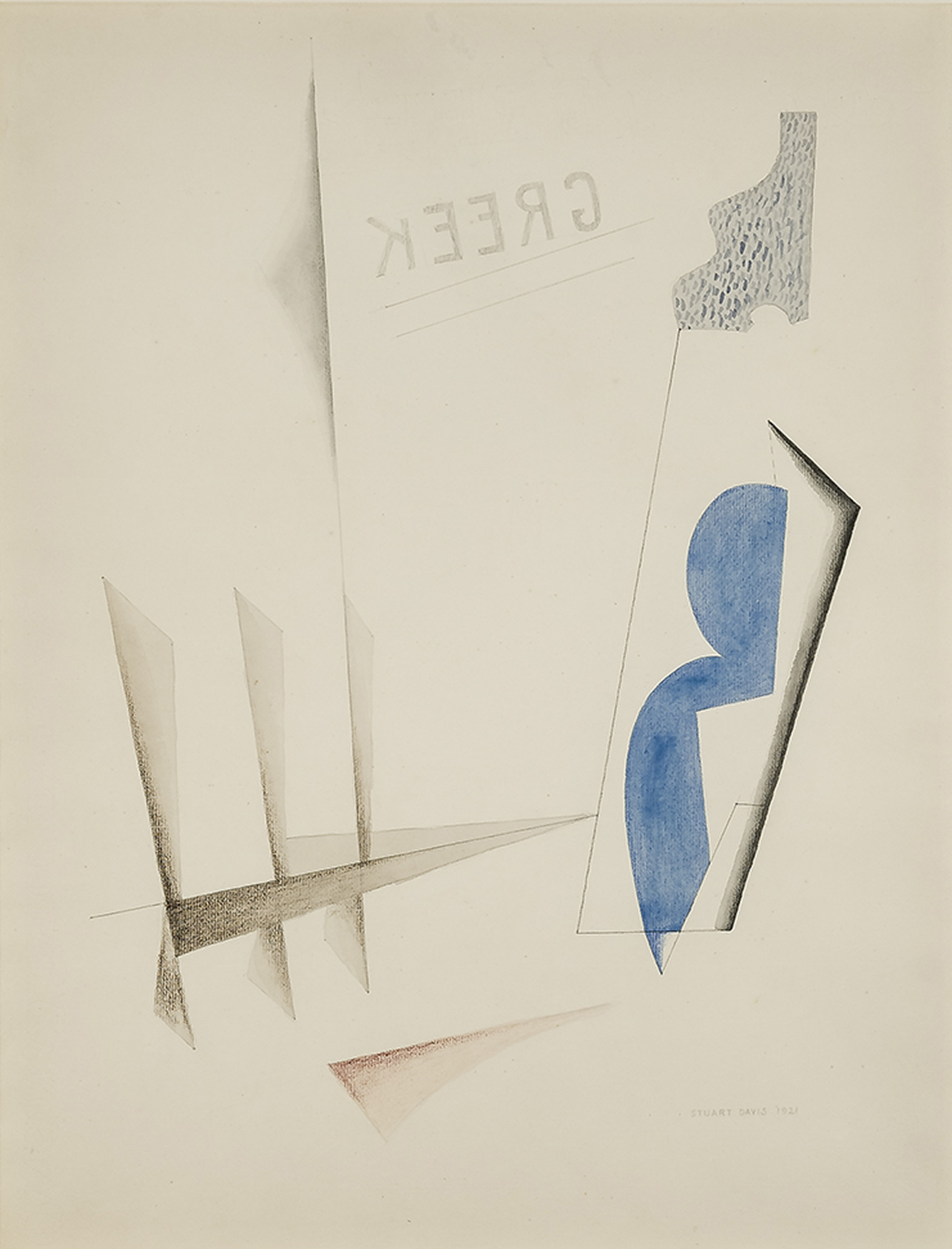 Stuart Davis, Untitled (Greek Backwards), 1921