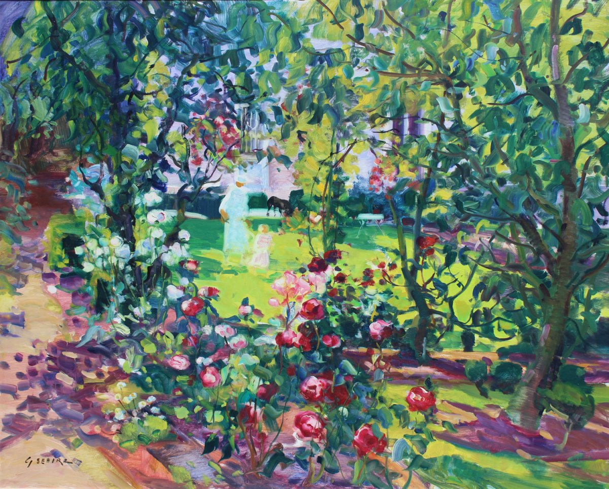 Gaston Sébire, Les roses au jardin, 1982