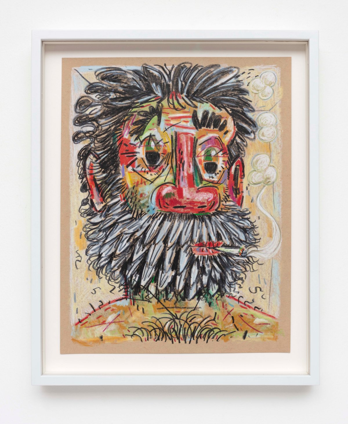 Robert Pokorny, Head of a Bearded Man Smoking a J, 2022