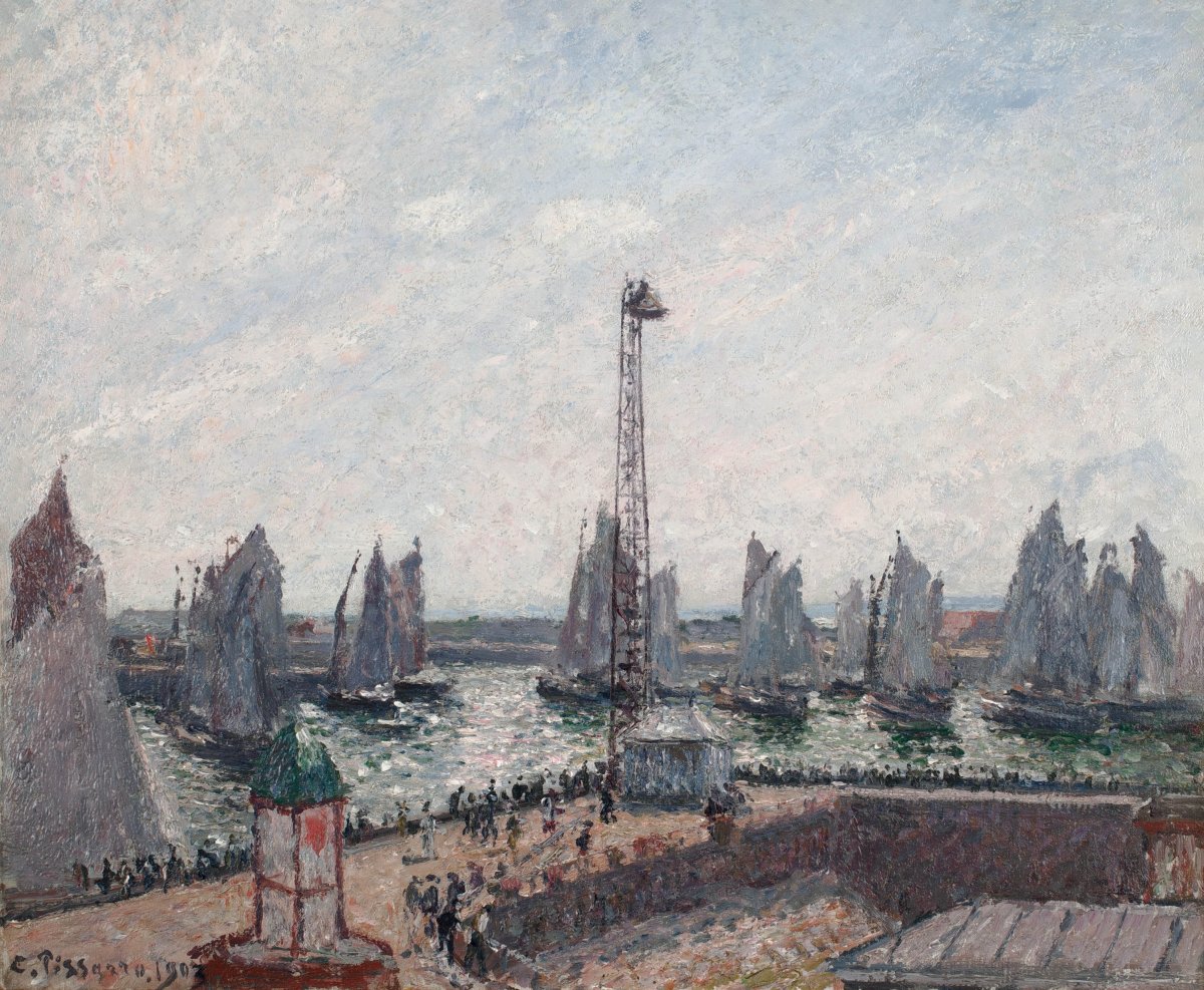 Camille Pissarro, Brise-lames est, retour des regates au Havre, 1903