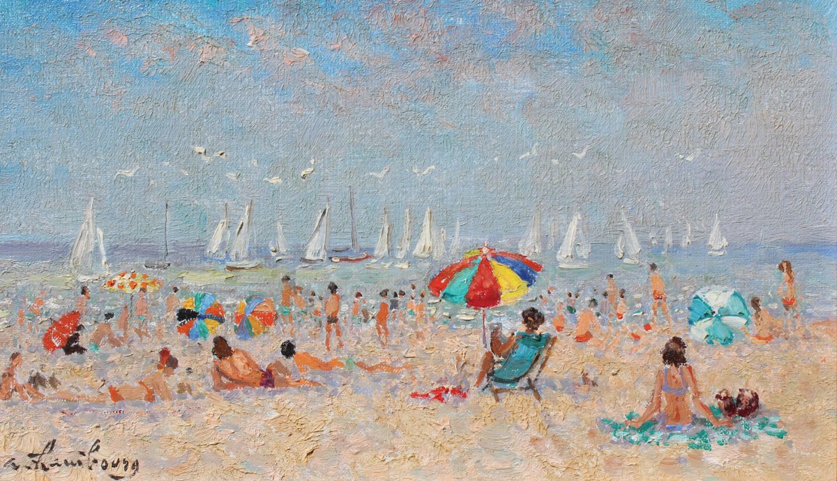 André Hambourg, Soleil sur la plage, Trouville, 1979