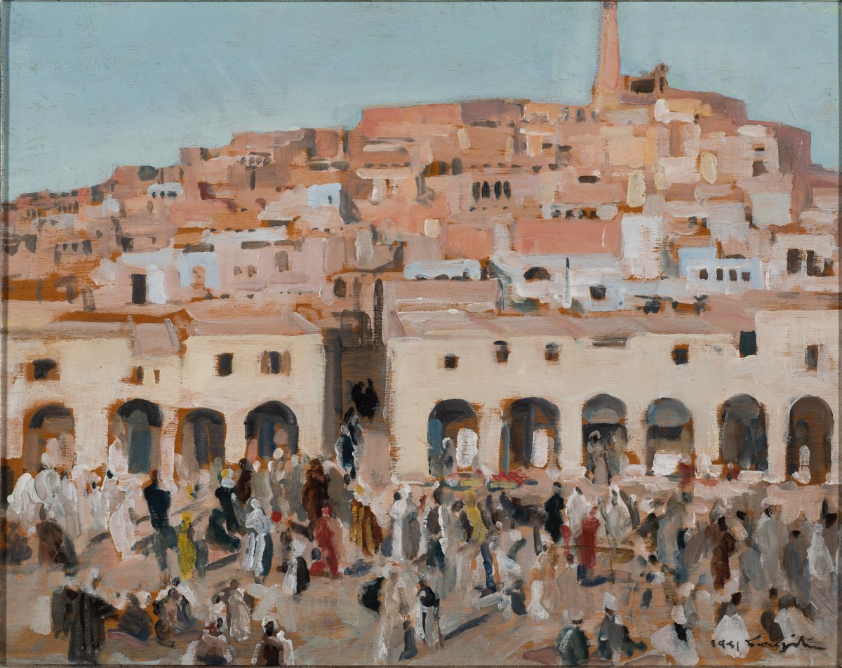 Léonard Tsuguharu Foujita, Le marché a Ghardaia, 1951