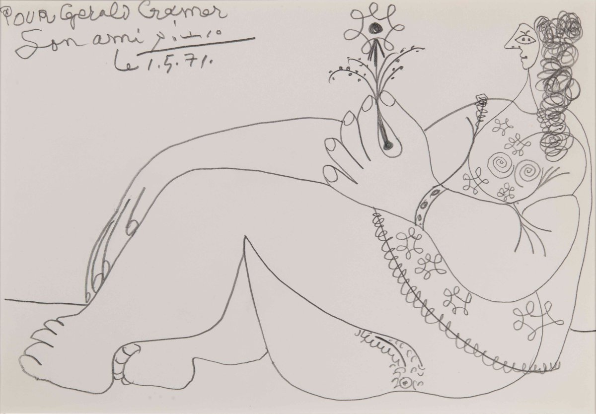 Pablo Picasso, Femme tenant une fleur, 1 May 1971