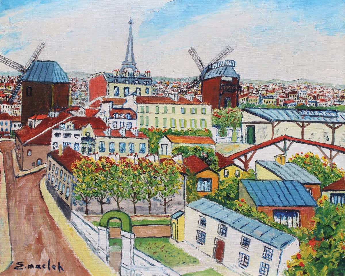 Élisée Maclet, Les Moulins de Montmartre et la Tour Eiffel