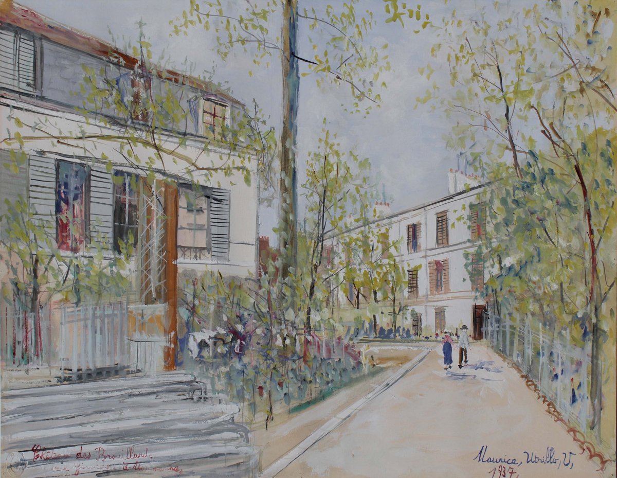 Maurice Utrillo, Chateau des Brouillards, rue Girardon a Montmarte, 1937