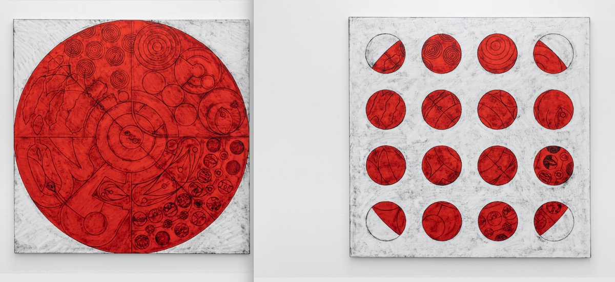 Matt Mullican, Untitled (Red Cosmology & Details), 2024