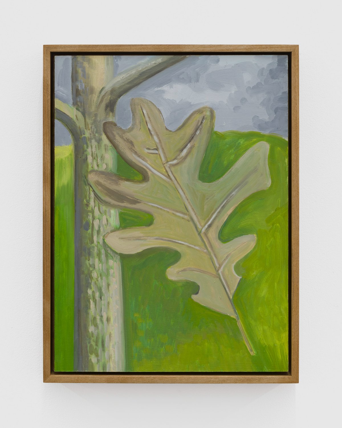 Lois Dodd, Oak Leaf + Tree Trunk, 2024