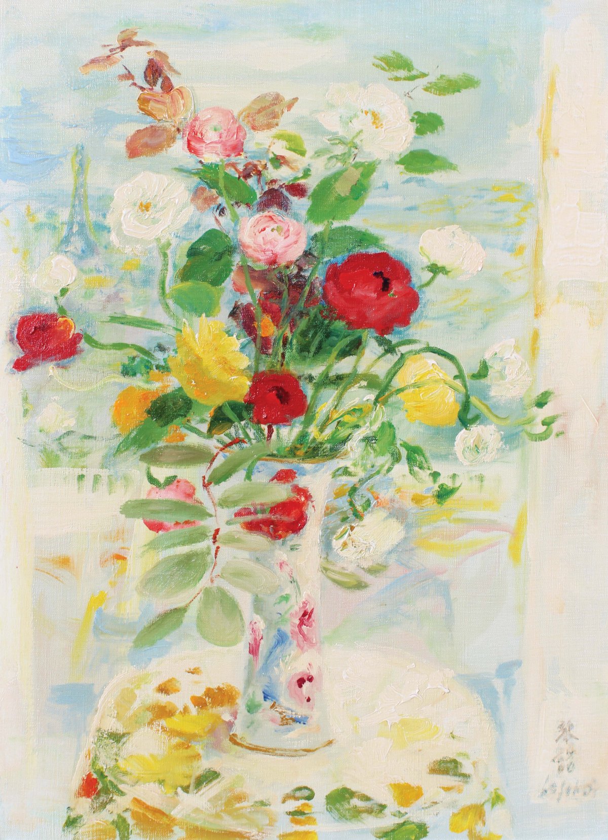 Lê Phổ, Bouquet devant la fenetre, 1974