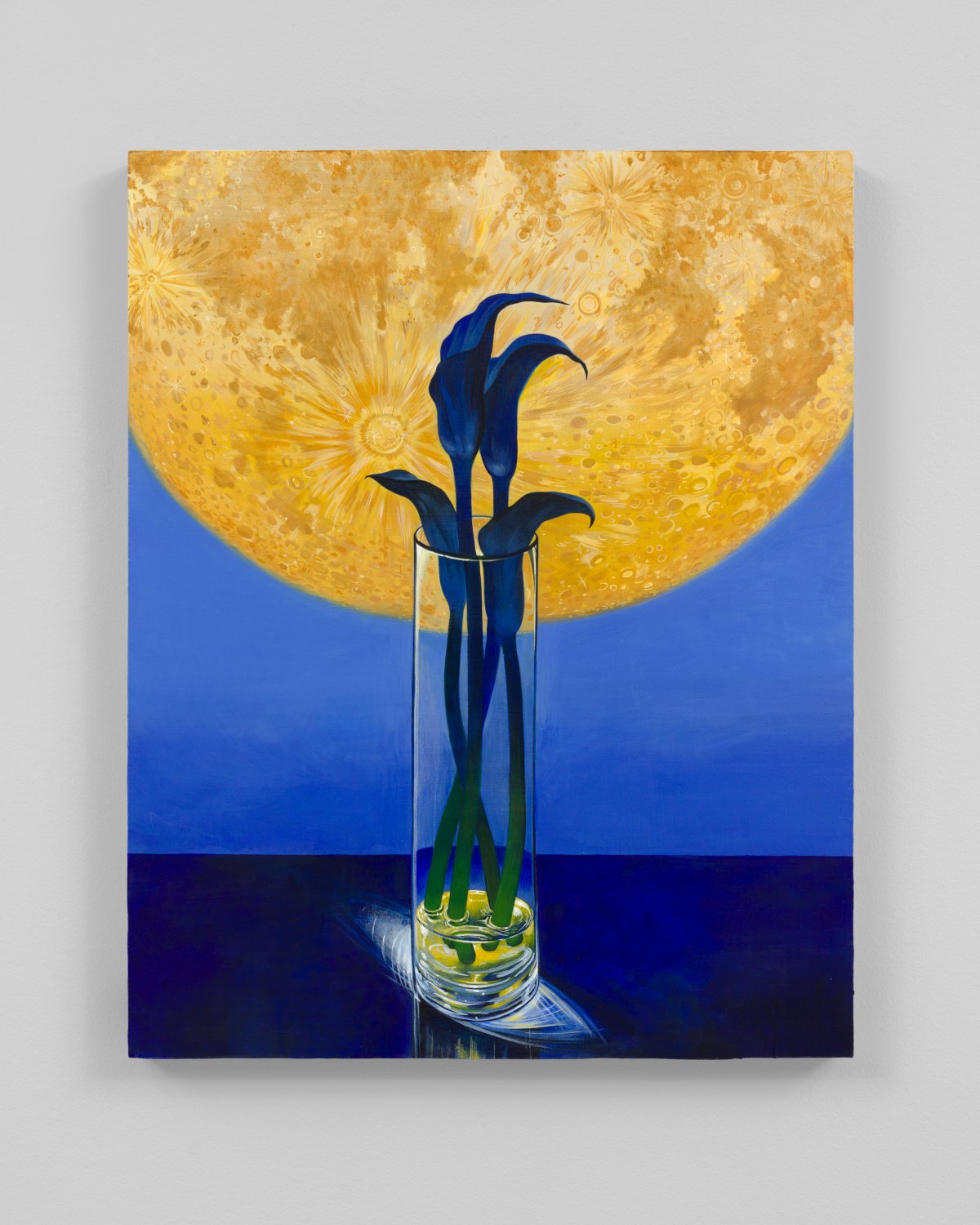 Sally J. Han, Calla Lilies Against the Golden Moon, 2024