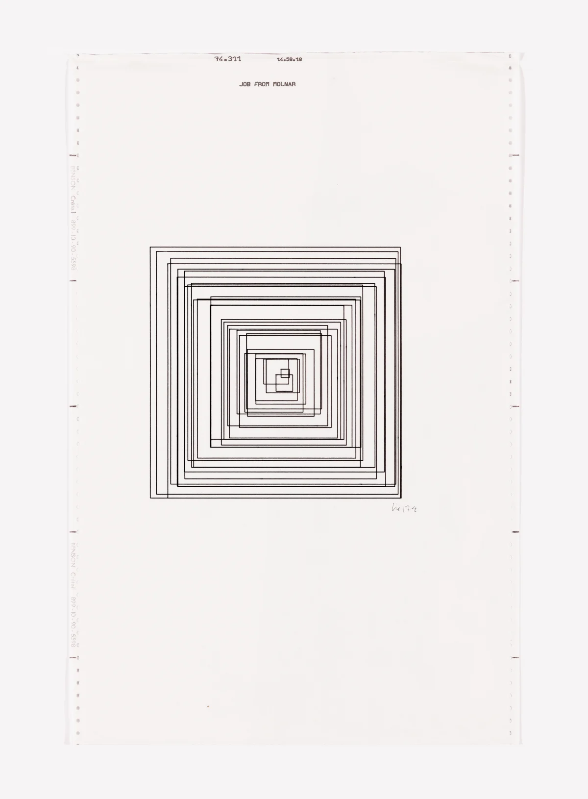 Vera Molnar, Untitled (MV579A) - Carrés concentriques, 1974