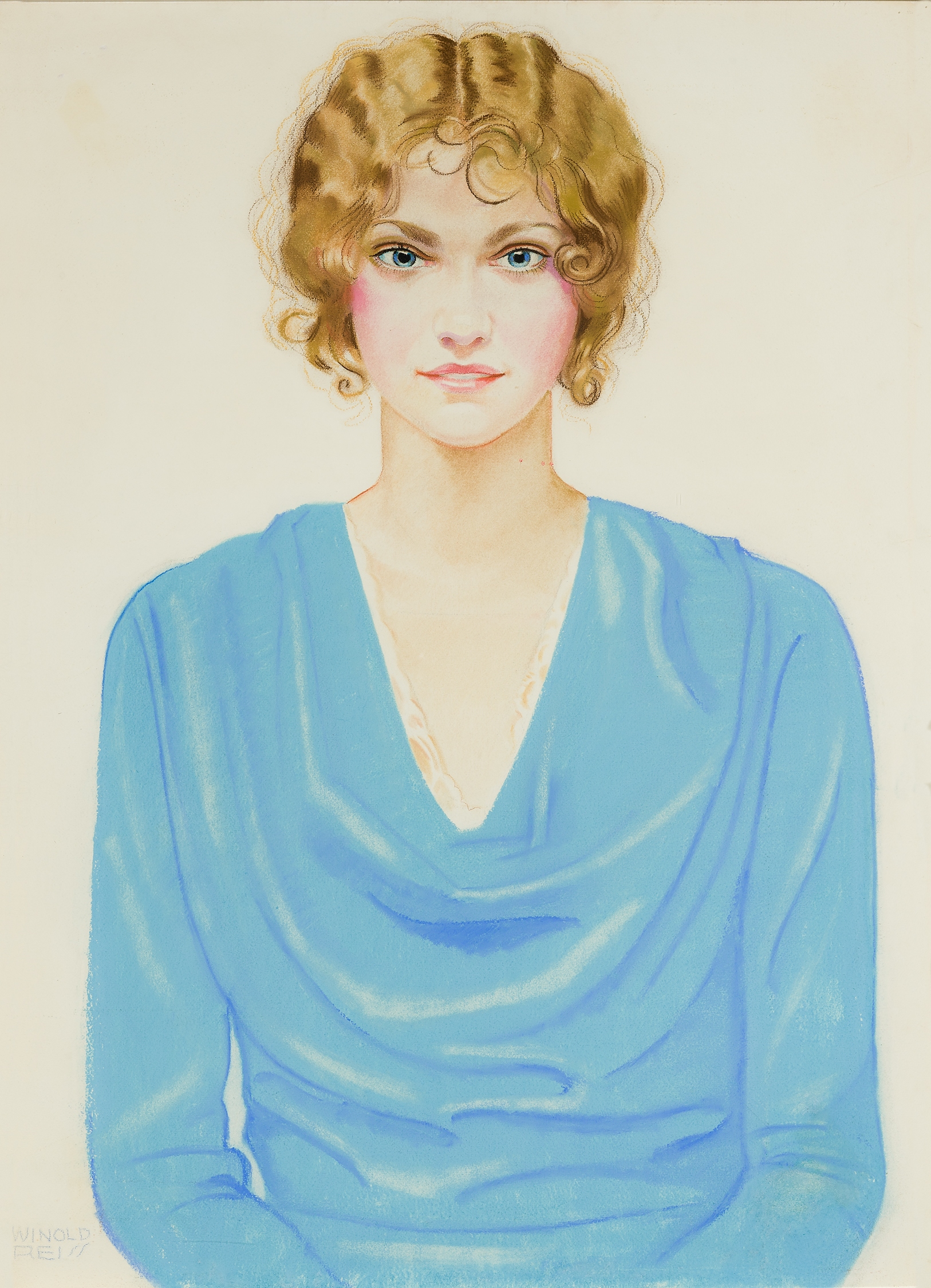 Winold Reiss, Portrait of a Girl in Blue (Miss Heimsoth), 1943