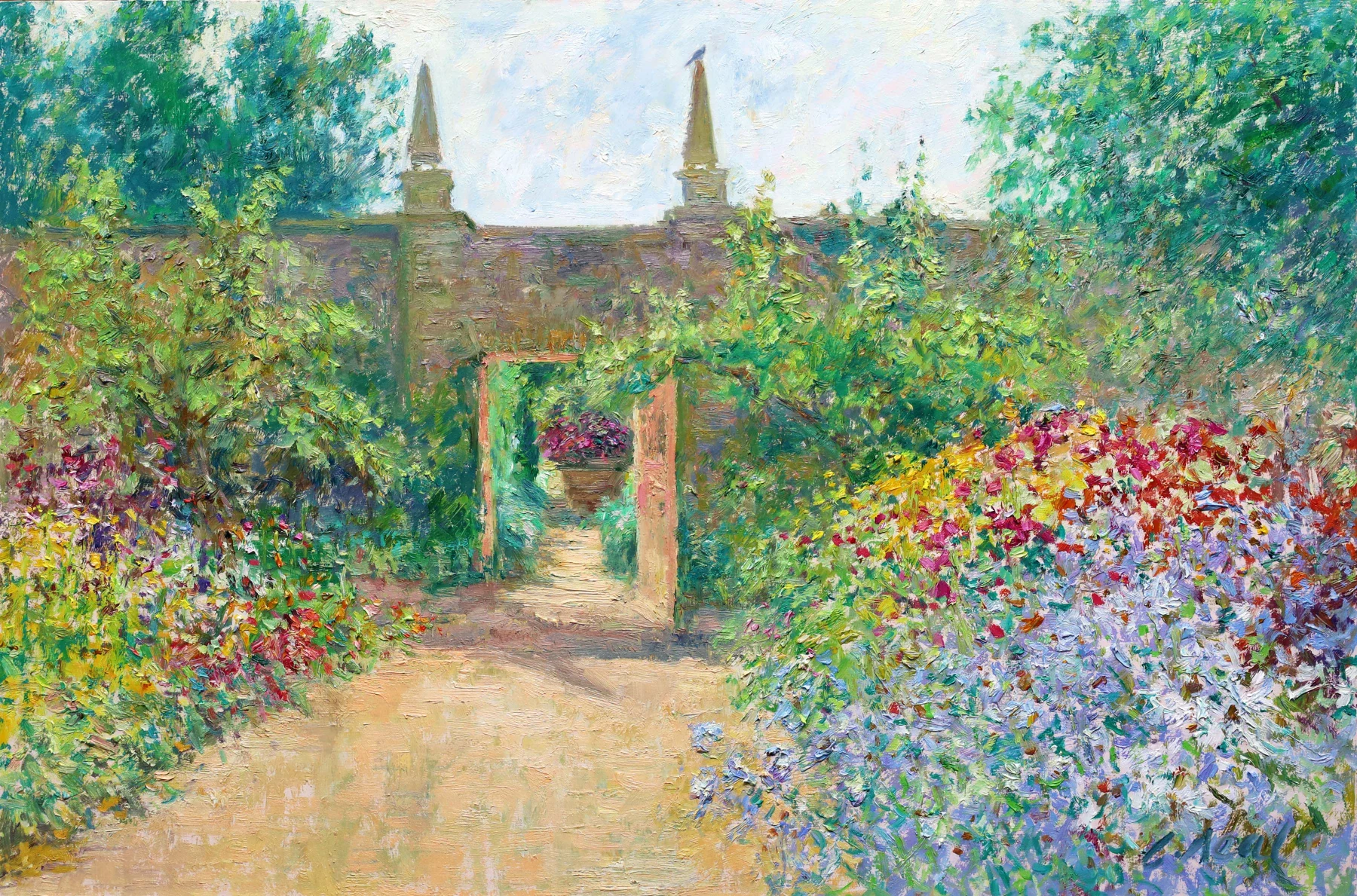 Charles Neal, The Kitchen Garden, The Open Door, Morning Light, En plein air