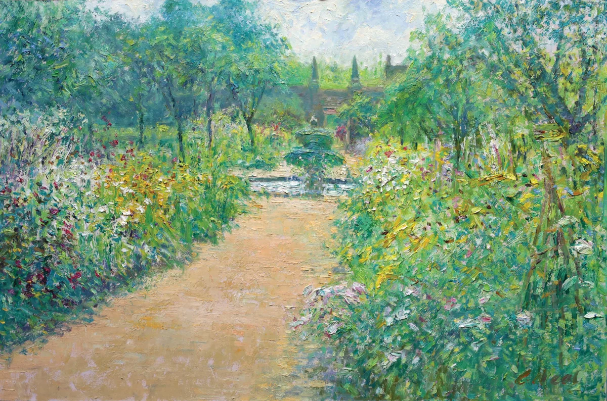 Charles Neal, The Kitchen Garden, The Yellow Borders, En plein air