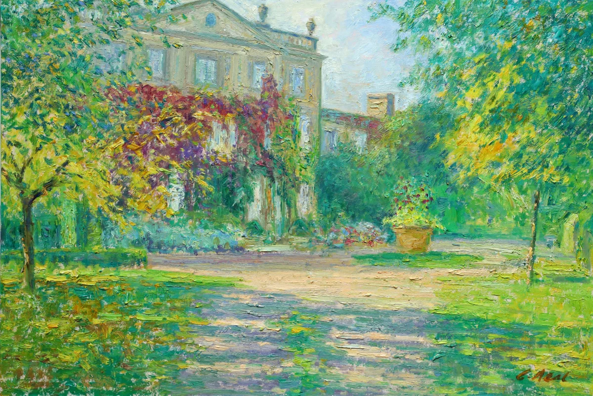 Charles Neal, Highgrove House, Afternoon Light, The Front Facade, En plein air