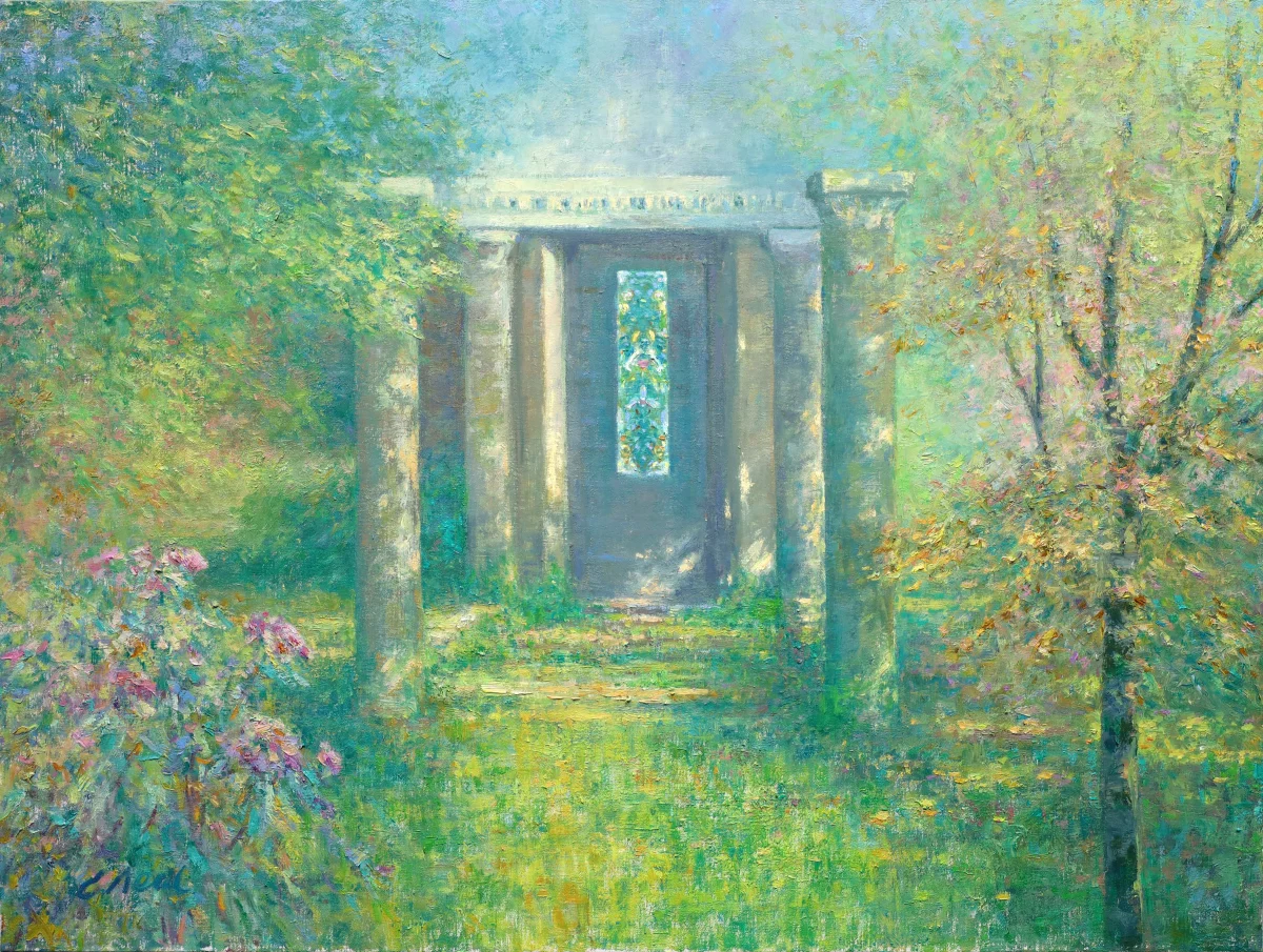 Charles Neal, The Sanctuary, Sacred Ground, afternoon light, Arboretum