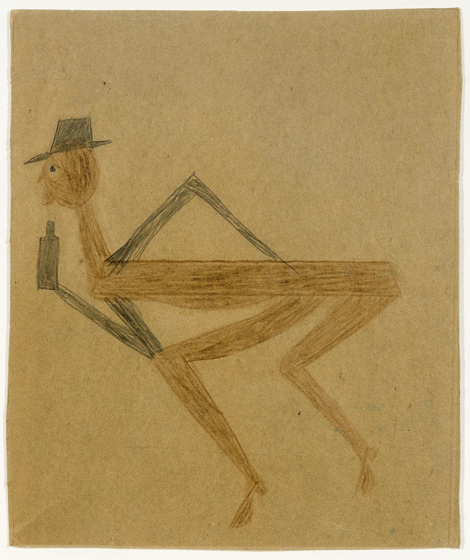 Bill Traylor, Flat-backed Drinker (Drunken Chicken Walk), about 1939-42